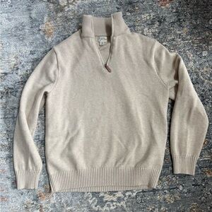 J. Crew Tan Zip Up Sweater with Quarter Zip Collar and Soft Knit (Fits Like S)